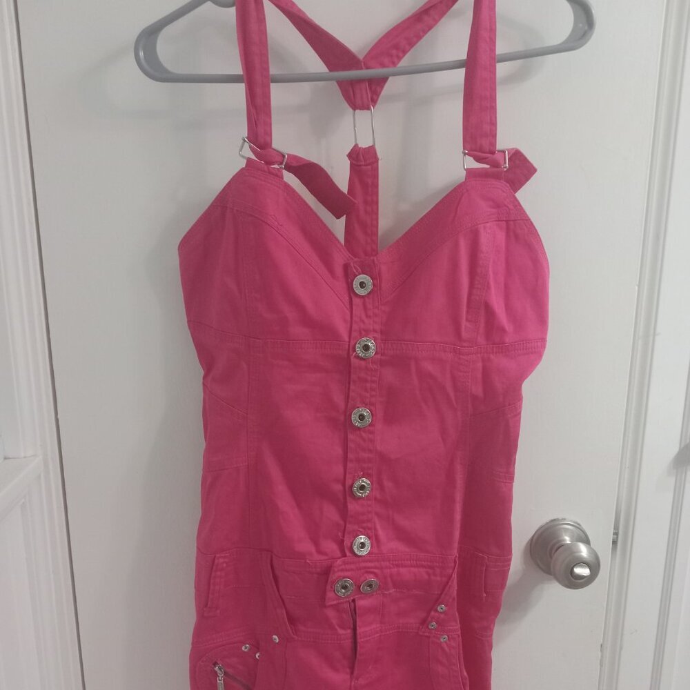 Vieo- overall dress hot pink- Small